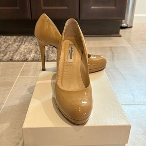 Stunning LK Bennett Sledge Taupe heels.